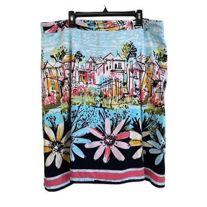 I.e Womens Size 22W Scenery ColorFul Knee Length Career Wear Skirt